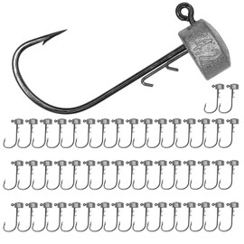UperUper Ned Rig Jig Hook Kits, Double Barb Jig Heads Hooks for Bass Fishing Lures, Ned Rig Baits Hooks, 1/15oz 3/32oz 1/8oz 3/20oz 3/17oz 50PCS