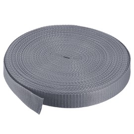 sourcing map Heavyweight Polypropylene Webbing Strap 1" 25 Yards Grey Strapping Band for Outdoor