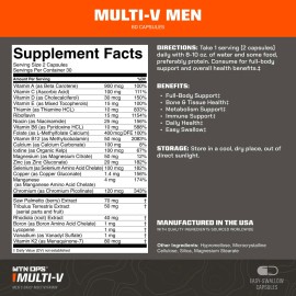 Mtn Ops Multi-v Multivitamin Para Hombres - 60 Cápsulas