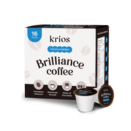 Krios Coffee Cápsulas De Café Brilliance, Mejoran La Energía Y La Concentración Con Vitaminas Esenciales, L-Teanina, Bacopa Monnieri Y Rhodiola Rosea,