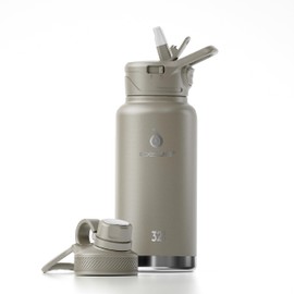 IDEUS Vacuum Insulated Water Bottle, Stainless Steel Double Wall Flask Metal Sports Canteen with Leak-Proof Screw Cap (Celadon, 32oz (950ml))