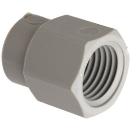 Tefen Nylon 6/6 Pipe Fitting, Coupling, Gray, 1/4" NPT Female (Pack of 10)