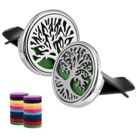 Car Air Freshener Diffuser Vent Clips - Aromatherapy Essential Oil Diffuser Tree of Life Car Clip with 20 Refill Pads, Gift for Women/Men