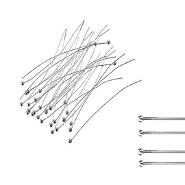 M131 100 Round Head Pins 50 mm Silver Plated Head Pins Pearl Pins Brass