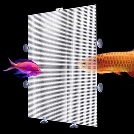 2PCS Fish Tank Divider Plastic Aquarium Dividers with Suction Cups Separating Fishes Transparent Grid Plate Isolation Fish Tank Separator Reusable Adjustable Partition Accessories 17 x 13 Inch