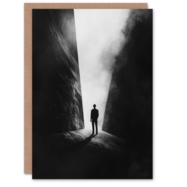 Artery8 Greeting Card Follow Light Silhouette Door Sci Fi Conceptual Blank For Him Or Her Art Birthday Card