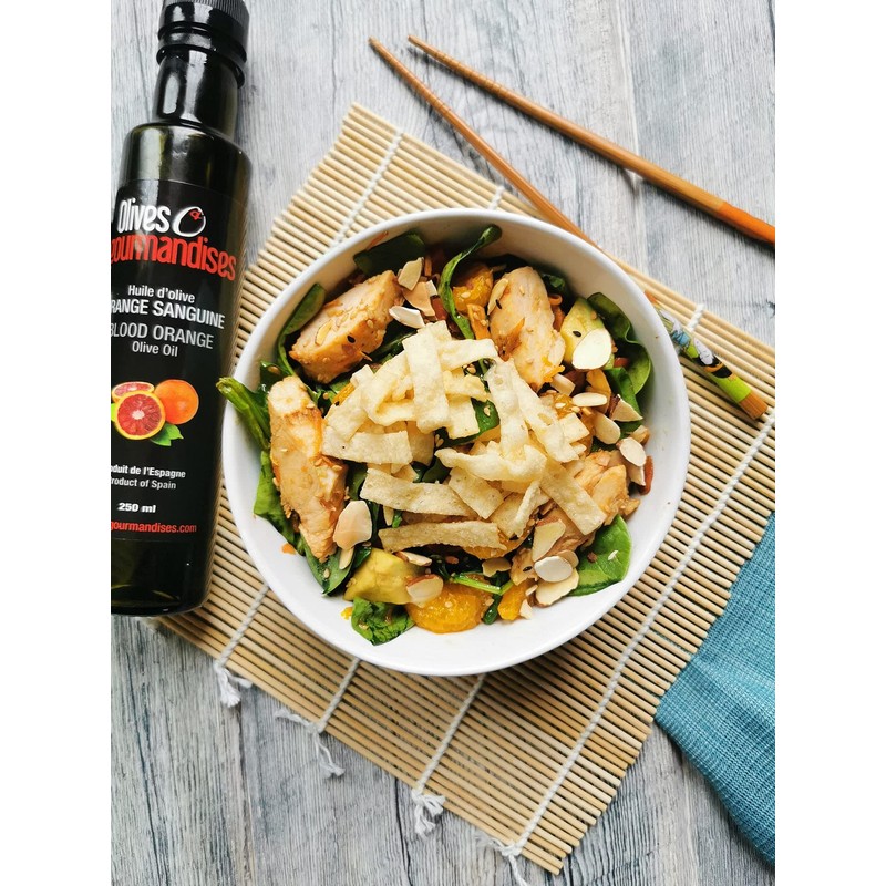 Huile d'olive vierge Extra à l'orange Sanguine, Bouteille en verre