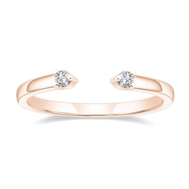 Titaniumcentral Women's Narrow Open Adjustable Ring Cubic Zirconia Petite Simple Promise Rings Wedding Rings Engagement Rings, Non-precious metal, Cubic Zirconia