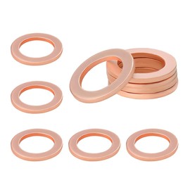 NYTKL 10 PCS Oil Drain Plug Gasket, 14mm Copper Engine Oil Crush Washers OEM PN Part# 007603-014106, Automotive Sealing Drain Plug Gaskets Seals Kit Replacement, Car Accessories