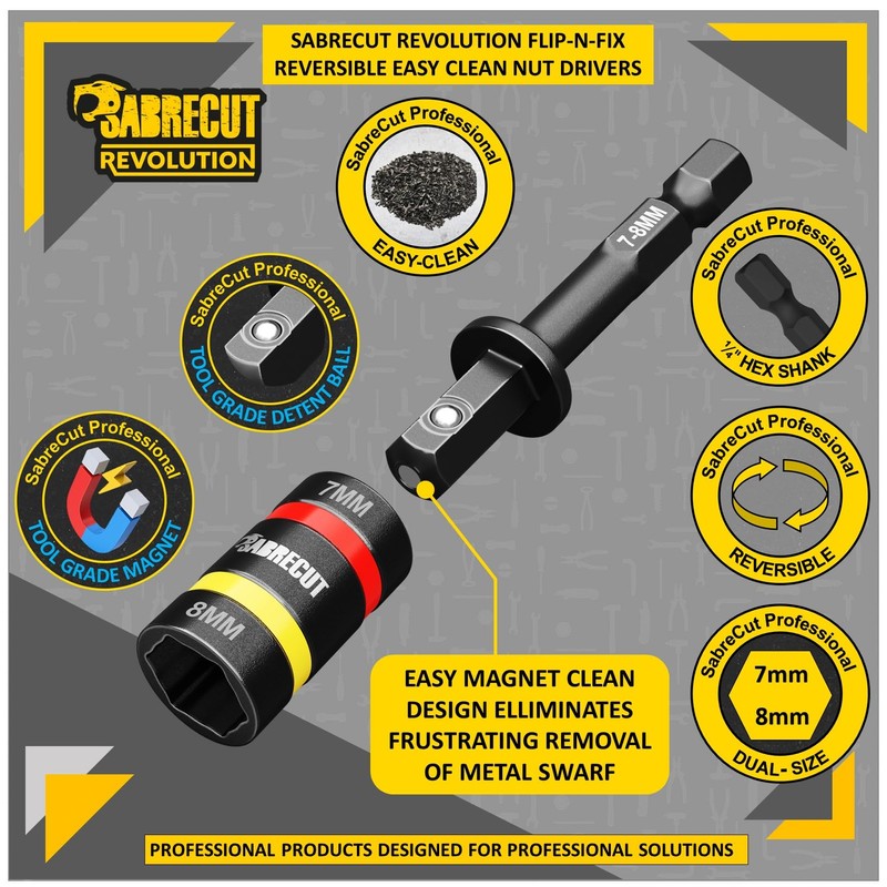 1 x SabreCut SCDIN7-8 Dual Size 7mm & 8mm Magnetic