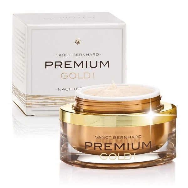 Sanct Bernhard Premium Gold! Night Cream with 24 Karat Gold Powder, Shea Butter, Macadamia Oil 50 ml