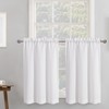 Chyhomenyc 2 Panels White Curtains 24 Inch Length Tier Curtains,