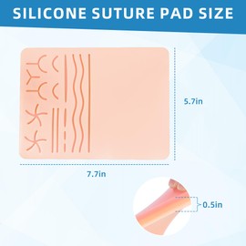 Spectabilis Multi-Functional DIY Suture Pad Dual-Purpose Suture Practice Pad Realistic Three-Layer Silicone Skin Set, Featuring 16 Pre-Cut Wounds, Medical Student Training.