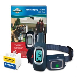 PetSafe Remote Spray Trainer, Dog Training Collar - 3 Modes: Tone, Vibration or Spray - Rechargeable and Water-Resistant – Includes Citronella and Unscented Spray Refills - 300 Yards (900 Feet) Range