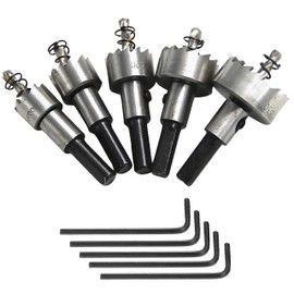 EZONEDEAL 5 Pcs Drill Bit Set, 16mm/ 18.5mm/ 20mm/ 25m/ 30mm MM HSS Tip Hole Saw Tooth Cutter Drill Bit Hole Saw Kit