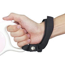 Safety Wrist Strap for Retractable Dog Lead, Black Adjustable Hands-Free Wrist Strap, Short Anti-Dislodging Dog-Walking Leash for Small to Large Dogs (Black, 50cm)