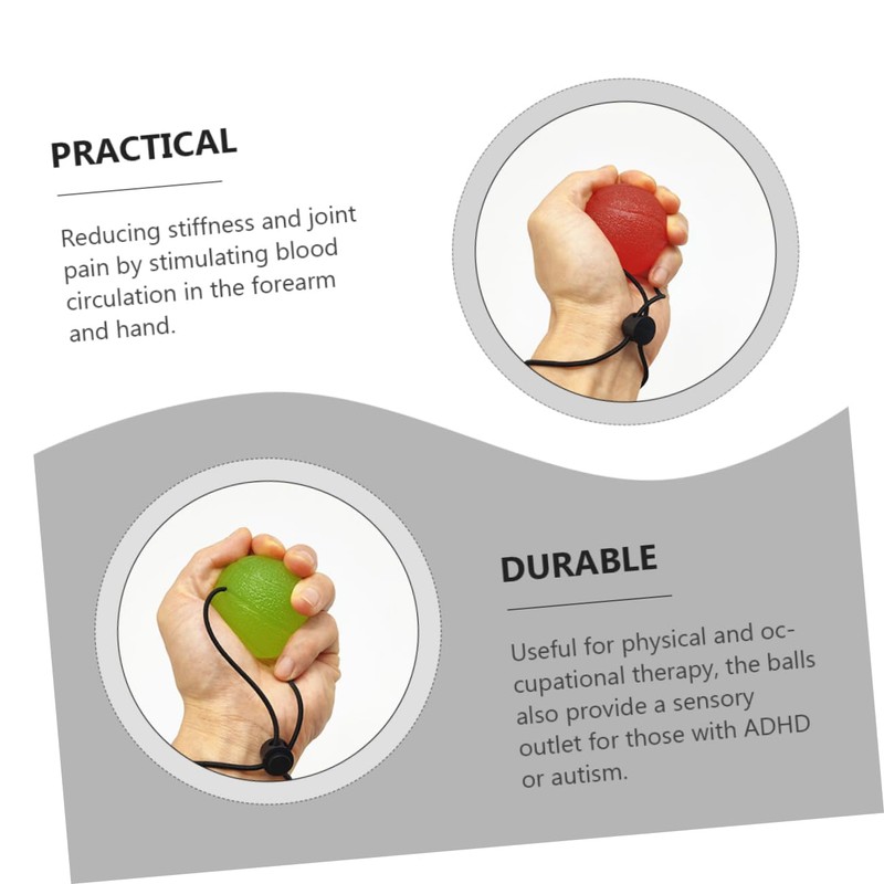 ORFOFE 3pcs Stress Balls Hand Therapy Exercise Balls for Strength