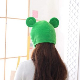 Bestmaple Animal Cap, Stuffed Toy, Headwear, Cute, Fluffy, Fluffy, Cap, Mask Animal, Cosplay (Frog)