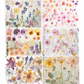 Pressed Rice Paper, 21 x 26.5 cm (6 Sheets), Decoupage Paper, 6 Designs for Collage, Mixed Media, Card Making and Crafts, Decoupage by CRAFT KREATIVELY
