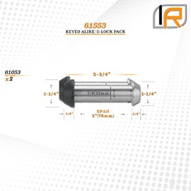 61553 | 2 Pack, Keyed Alike, Hook Locks for Monster Hooks Swivel Hook & Hammerhead Hook
