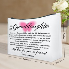 UDNADKEX Granddaughter Gift from Grandma Nana Grandpa, Christmas, Birthday, Graduation Gift for Granddaughter Makeup Bag, My Love for You Is Forever