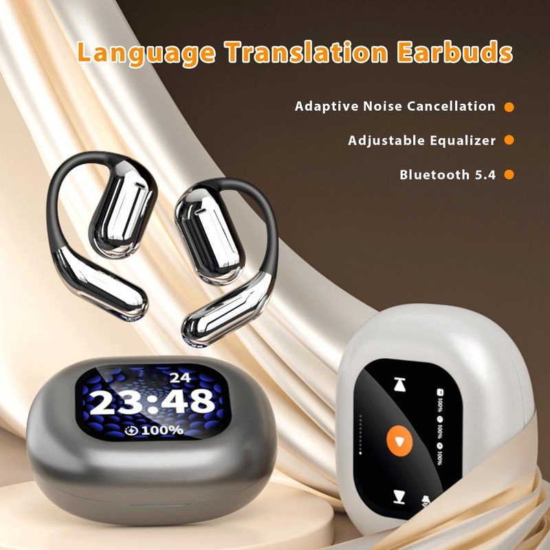AI Language Translation Earbuds, Bluetooth 5.4 Headphones Translator for 144