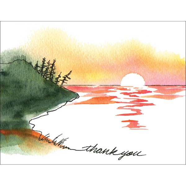Peaks Publishing Inc Beginnings and Endings Premium Thank You Cards Note Cards - Set of 12 Greeting Cards and Matching Envelopes