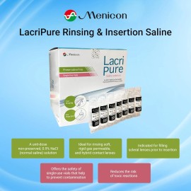 Menicon LacriPure Saline Contact Lens Solution, for Lens Rinse & Insertion