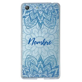 INSTACASE Funda para M5 Personalizada con Mandalas antigolpes, Case Personalizado para M5, Carcasa con Mandalas para M5, Protector de Mandalas Azul con Nombre para M5