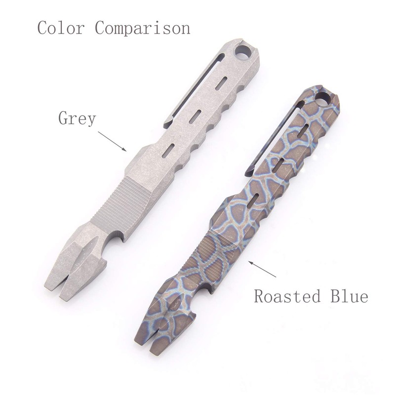 Titanium Pry Bar Crowbar Nail Puller Outdoor Survival With Pocket