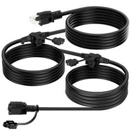 K KASONIC - Outdoor Extension Cord 25 FT, Evenly Spaced 3 Outlets Plugs, 16/3 SJTW Weatherproof Multiple Outlets Wire for Landscaping Light, Holiday Decoration and Christmas, ETL Listed, Black