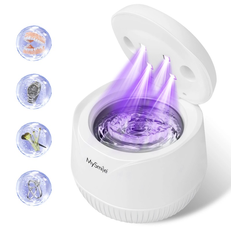MySmile UV Ultrasonic Retainer Cleaner Machine Denture Teeth Guard Pod
