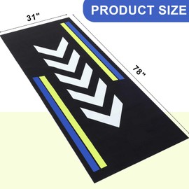 Drydiet Motorcycle Mat Garage Floor Rug Washable Parking Mats for Garage Floors Non Slip Oil Absorbent Pad Rubber Backing Layer Protects Floor from Spills Drips Stains(78 x 31 Inch,Arrow Style)