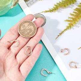 DICOSMETIC 5pcs Stainless Steel Rose Gold U Shaped Charm Lucky Horseshoe Pendant Horse Strirrup Lariat Pendnat Riding Gift for Bracelet Necklace Earrings Making