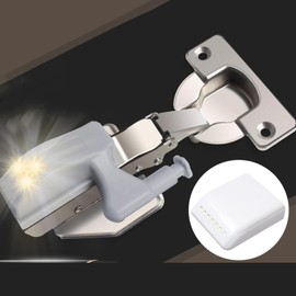 Universal Light for Hinges Indoor Wardrobe Cabinet Lamp LED Light Hinge Kitchen Living Room Induction Furniture with Sensor (Cool White)