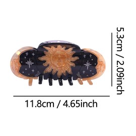 Fantasy Gold Sun Hair Clips,Novelty Acetate Moon Hair Clip,Big Claw Clips for Women,Big