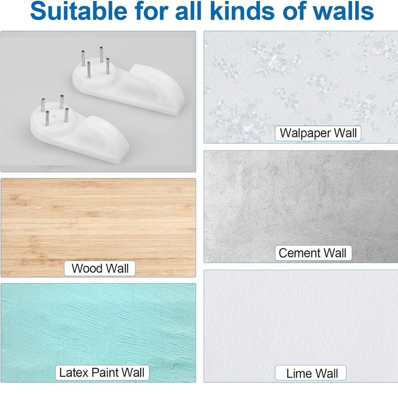 60pcs Non-Trace Picture Hooks for Hard Wall, Picture Hanging Kit