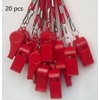 DYBADYSA 20 Pcs Red Plastic Loud Whistle with Lanyard for