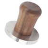 Wood Handle Coffee Tamper Stainless Steel Press Detachable Flat Base