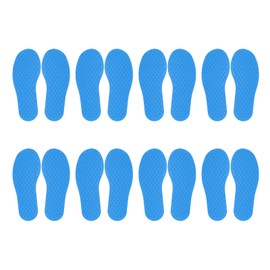 PATIKIL Feet Markers for Classroom, 8 Pairs Plastic Floor Foot Shaped Non Slip Spots Carpet Markers for Education Preschool Children Teacher Supplies, Blue