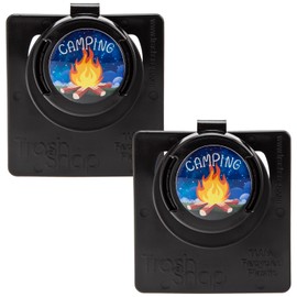 Trash Snap Reusable Bag Holders for Trash & Recycling | Eco-Friendly, Adhesive Clip System for Car, RV, Home, Travel, Boat | Recycled Plastic Let's Go Camping - 2 Pack