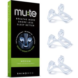 Rhinomed Rhinomed Mute Nasal Dilator for Snore Reduction - Anti-Snoring Aid Solution - Improve Airflow - Comfortable Nose Vents, Breathing Aids for Better Sleep (Medium, 3-Pk)