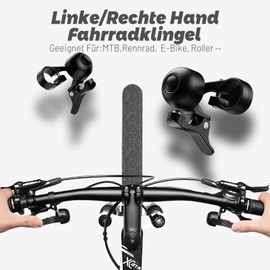 Arkim Bicycle Bell for Left and Right Handed Users, Bicycle Bell Loud, Retro Mini Bell Bicycle, Copper Bicycle Bell for MTB, Road Bike, Ebike, Children's Bikes, 22.2 mm