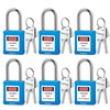 BOZZYS Lockout Tagout Locks 6-Pack｜OSHA Blue Loto Locks Keyed Different｜2