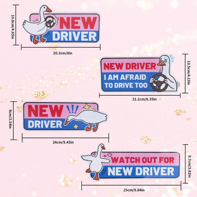4pcs Goose New Driver Magnet, Waterproof Decal Cute Goose Patch