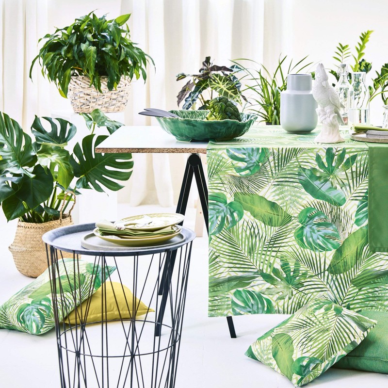 Apelt Table runner, COTTON, green, 140 x 48 x 0.5