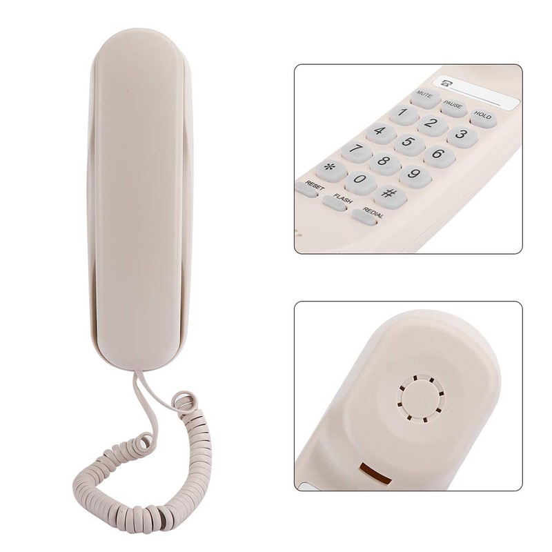 Wall Telephone, TC990 Wired Landline Telephone Beige Table Mount Wall
