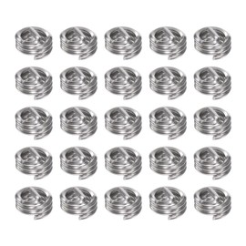 HARFINGTON 25pcs Threaded Inserts 10-24 UNC 1.0D (5.5mm) Helical 304 Stainless Steel Coiled Wire Thread Sleeve for Plastic Wood Thread Repair