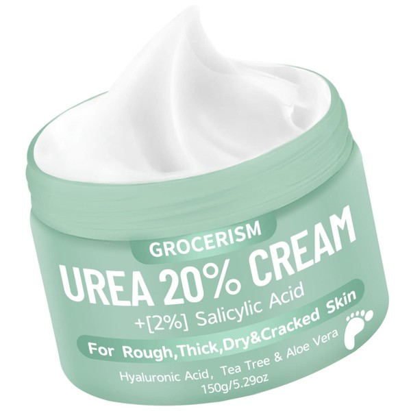 Urea Cream 20% 150 g Callus Remover Foot Cream, Hand Cream, Body Lotion with Hyaluronic Acid, Tea Tree and Aloe Vera for Deep Moisture, Callus Remover and Softening