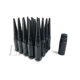 24 Twisted Spike Lug Nuts 14x2.0 Black Compatible with Ford F150 2000-2004